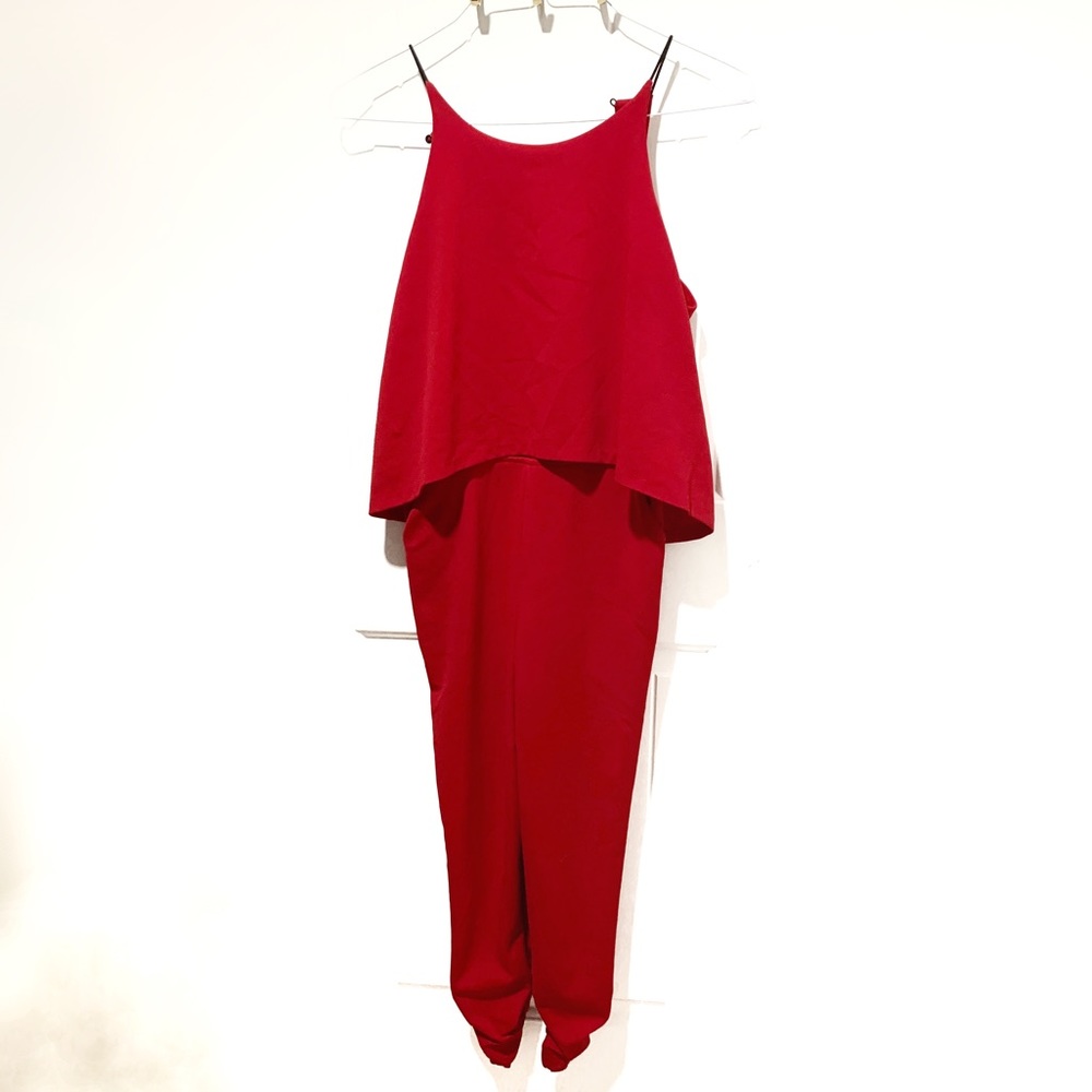 Necessary Objects Bright Red Jumpsuit - image 1